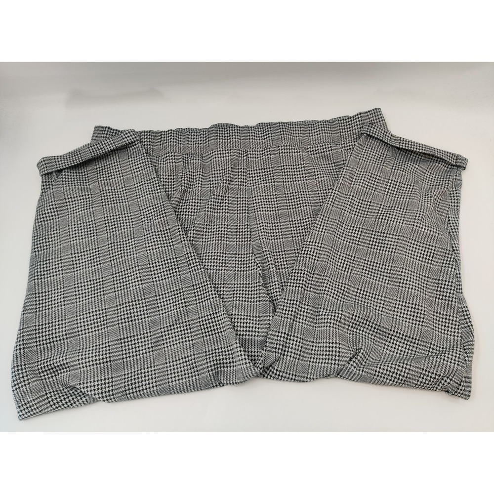 Terra & Sky Women's 4X Black White Houndstooth Elastic Waist Pull‎ On Pants